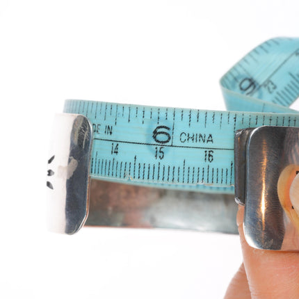 6.5" Willie Yazzie Navajo vintage sterling silver thunderbird cuff bracelet