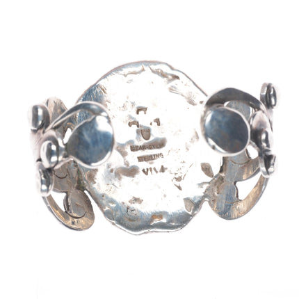 5.8" Chief Shatka Bear-Step sterling silver high grade turquoise cuff bracelet