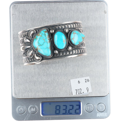 6.5" Andy Cadman Navajo high grade turquoise sterling silver cuff bracelet