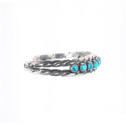 6" c1930's Zuni sterling silver high grade snake eye turquoise cuff bracelet