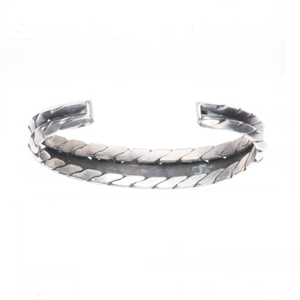 6" c1930's Zuni sterling silver high grade snake eye turquoise cuff bracelet