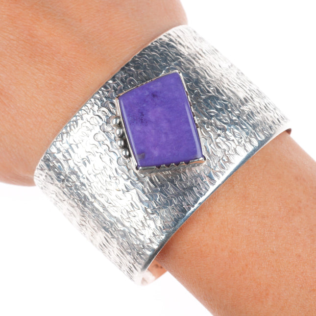 6.2" Darrell Jumbo Navajo sterling silver modernist charoite cuff bracelet