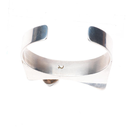 6" Harry Chavarria Santa Clara sterling silver spiderweb turquoise cuff bracelet