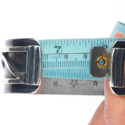 7.5" Cody Sanderson Navajo Heavy abstract sterling silver cuff bracelet