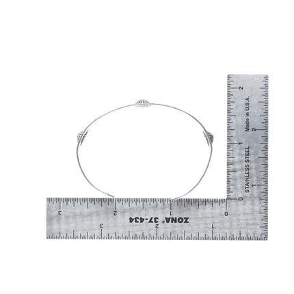 6.2" c1930's Navajo ingot silver snake and arrow stamped repousse cuff bracelet