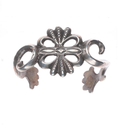 6.1" Vintage Navajo or Zuni cast sterling silver stamped cuff bracelet