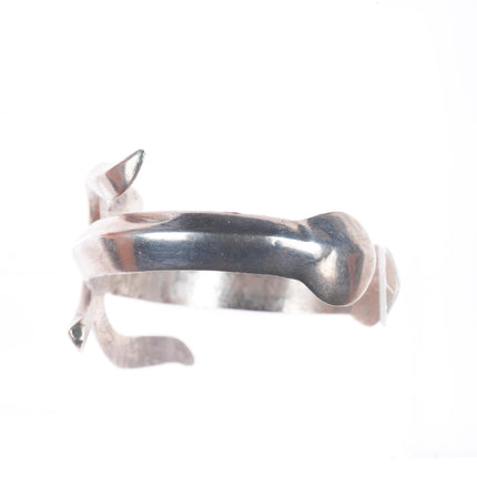 6.5" 40's-50's Vintage Navajo cast sterling silver simplistic cuff bracelet
