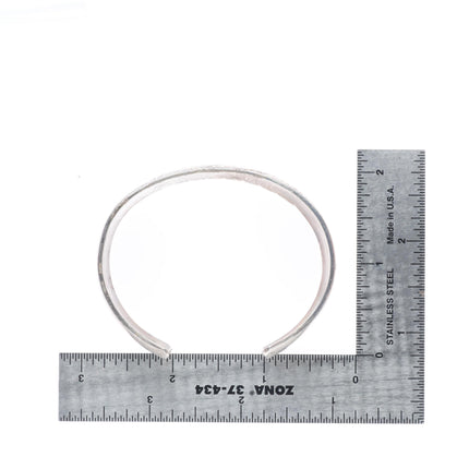 6.7" Vintage Navajo sterling silver peyote bird overlay cuff bracelet