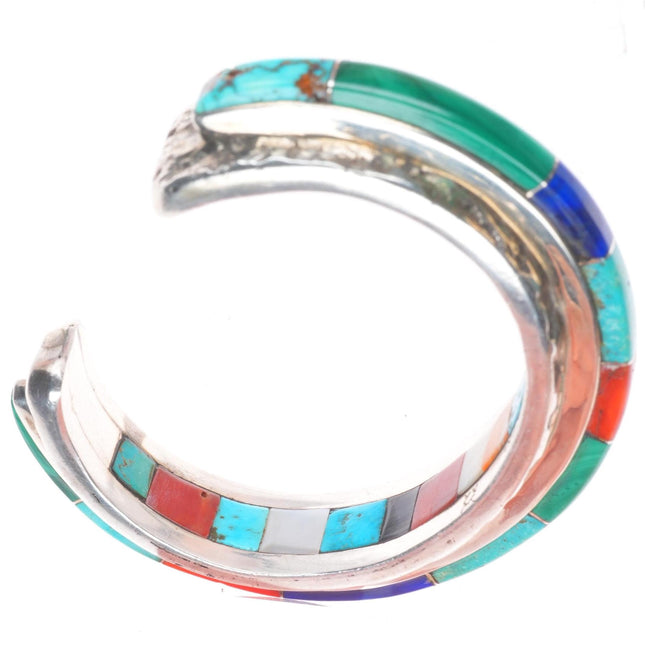 6.5" Ben Nighthorse Campbell Cheyenne sterling silver cobblestone inlay cuff bracelet