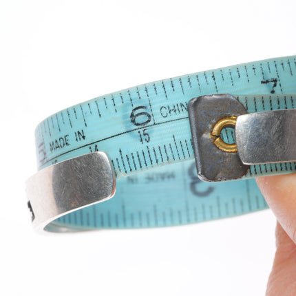 6.25" Nathan Fred Hopi overlay wave/water pattern sterling silver cuff bracelet