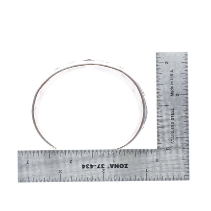 6.75" Lewis Lomay Hopi modernist sterling silver waver/water cuff bracelet