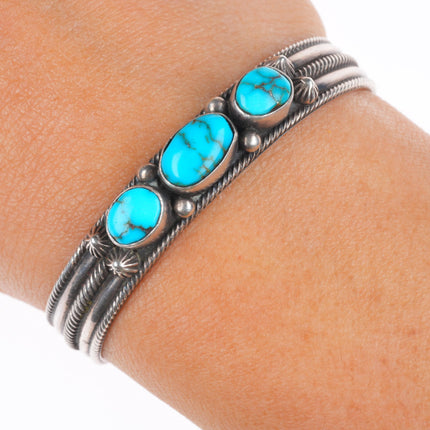 5.3" Vintage Harry Begay Navajo sterling silver small/child's cuff bracelet