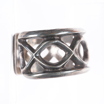 7.1" 40's-50's Vintage Navajo cast sterling silver heavy cuff bracelet