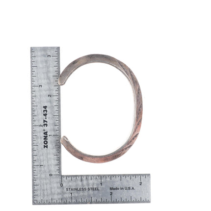 6.5" 40's-50's Vintage Navajo stamped sterling silver carinated cuff bracelet