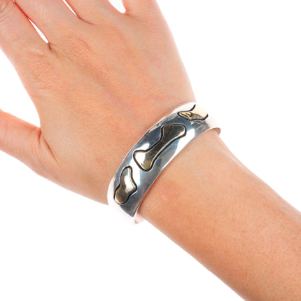 7" Hyson Craig Navajo 14k/Sterling silver freeform cuff bracelet