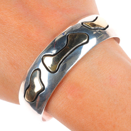 7" Hyson Craig Navajo 14k/Sterling silver freeform cuff bracelet