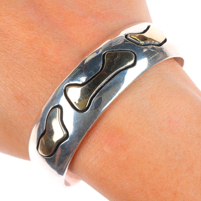 7" Hyson Craig Navajo 14k/Sterling silver freeform cuff bracelet