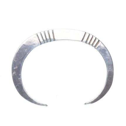 7" Orville Tsinnie Navajo sterling silver carinated chiseled cuff bracelet