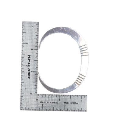 7" Orville Tsinnie Navajo sterling silver carinated chiseled cuff bracelet