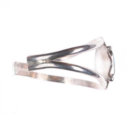 6.5" Vintage Navajo sterling silver turquoise split shank cuff bracelet