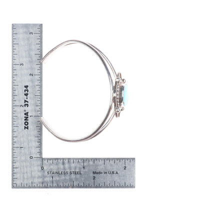 6.5" Vintage Navajo sterling silver turquoise split shank cuff bracelet