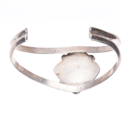 6.5" Vintage Navajo sterling silver turquoise split shank cuff bracelet