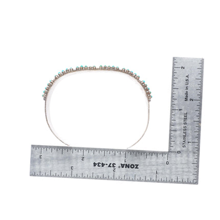 6.6" Stephen Haloo Zuni sterling silver snake eye turquoise cuff bracelet