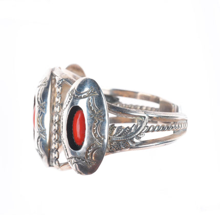 6" Raymond Yazzie Navajo vintage sterling silver turquoise cuff bracelet