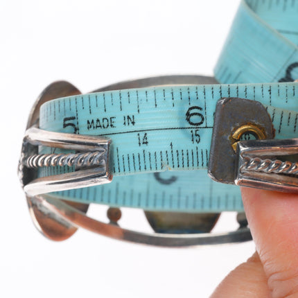 6" Raymond Yazzie Navajo vintage sterling silver turquoise cuff bracelet