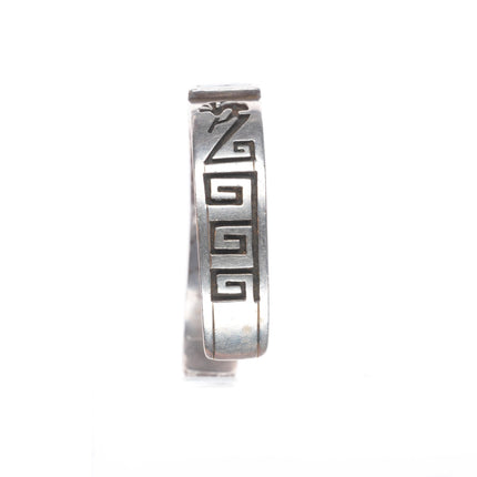 7" Ed Tsosie Navajo sterling silver Spiderweb turquoise kokopelli cuff bracelet