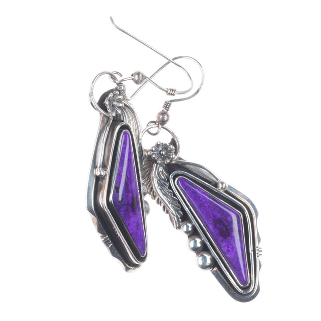 Les Baker Shop southwestern Sterling silver vintage sugilite earrings