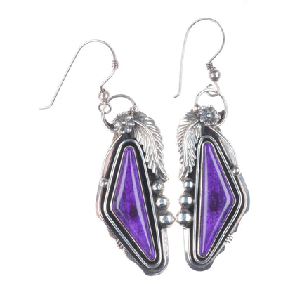 Les Baker Shop southwestern Sterling silver vintage sugilite earrings