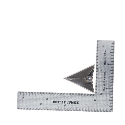 Vintage Navajo sterling silver high grade red turquoise collar tips