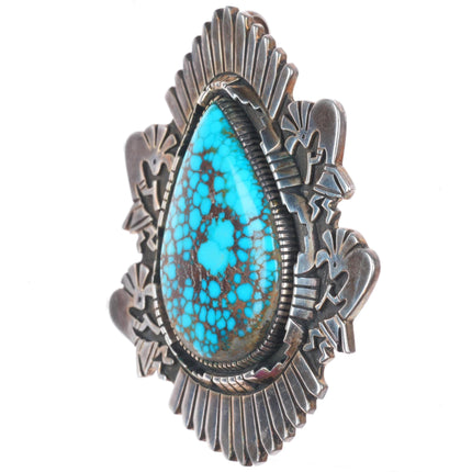 Herman Vandever Navajo sterling silver high grade turquoise kokopelli pendant