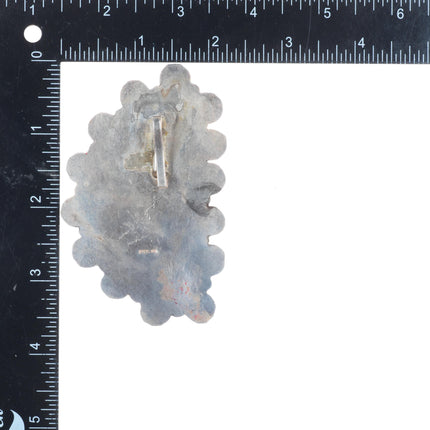 Big vintage Navajo sterling silver Royston turquoise pendant