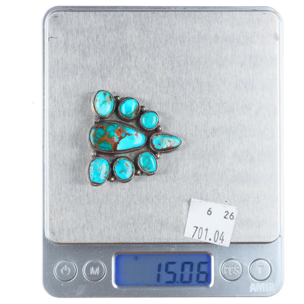 JP Platero Pilot Mountain turquoise sterling silver butterfly pin/brooch