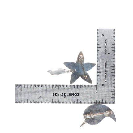 Vintage southwestern sterling silver, turquoise, picture jasper pin/brooch lot