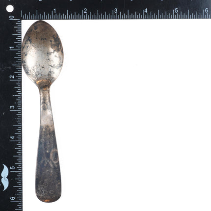 Navajo 30's-40's Hand stamped sterling silver Wyoming Souvenir spoon turquoise