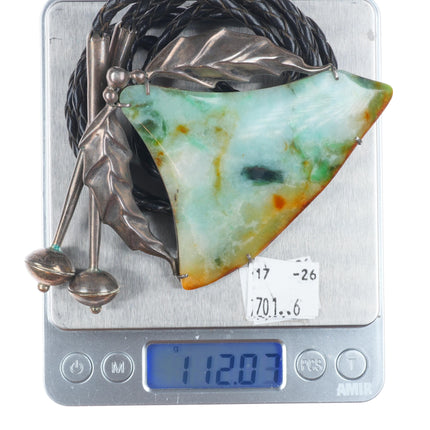 Vintage Southwestern sterling silver gemstone sterling silver large bolo tie