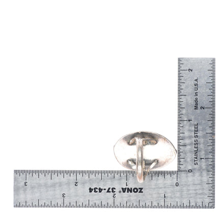 sz8 Vintage Navajo sterling silver green turquoise ring