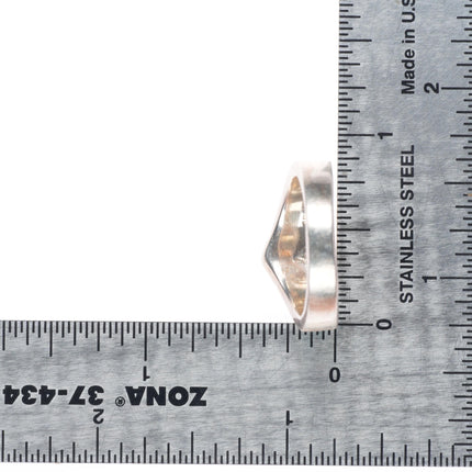 sz8 Chee Navajo Supersmith sterling silver ring with nice turquoise inlay