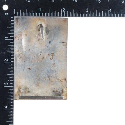 Virgil Thomas Hopi overlay turquoise sterling silver duck/corn belt buckle