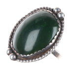 sz11 Big Navajo sterling silver green turquoise or jade ring