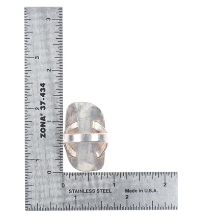 sz10 Vintage Navajo men's snake ring sterling silver with nice turquoise