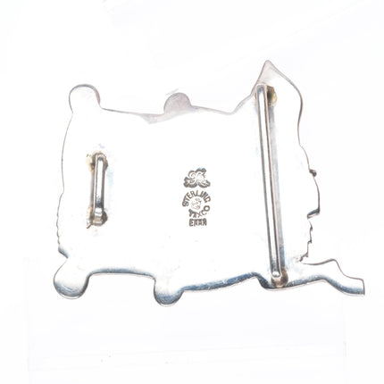 Emma Melendez Navajo sterling silver Aztec/Incan/Mayan style belt buckle