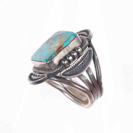 sz9 Stanley Parker Navajo sterling silver Pilot Mountain turquoise ring
