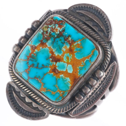 sz9 Stanley Parker Navajo sterling silver Pilot Mountain turquoise ring