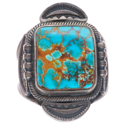 sz9 Stanley Parker Navajo sterling silver Pilot Mountain turquoise ring