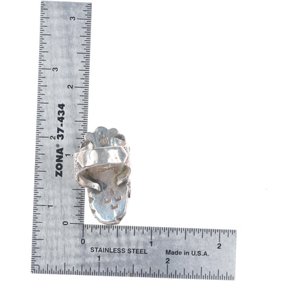 sz7 Chief Shatka Bear Step Vintage Sterling silver ring with turquoise