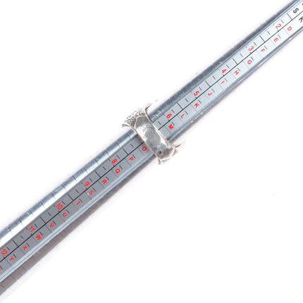 sz7 Chief Shatka Bear Step Vintage Sterling silver ring with turquoise